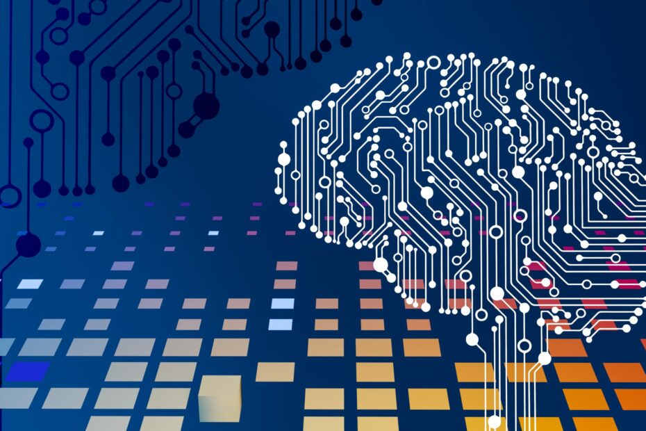 a computer circuit board with a brain on it